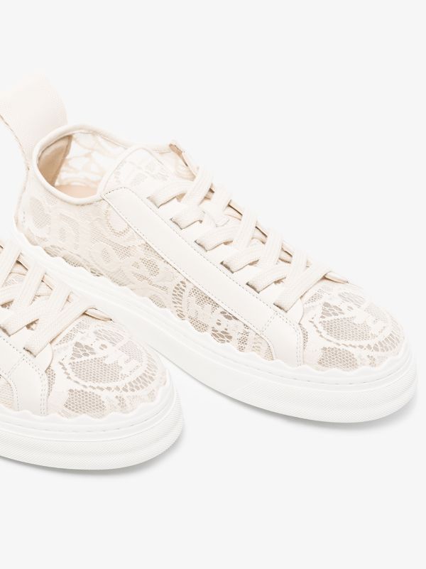 Chloé Neutral Lauren Lace Sneakers | Browns Sneakers