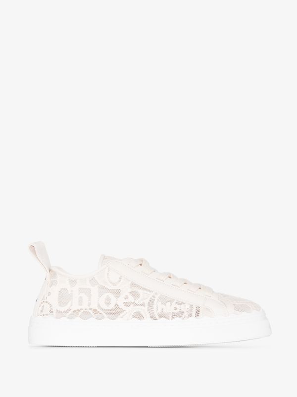 Chloé Neutral Lauren Lace Sneakers | Browns Sneakers