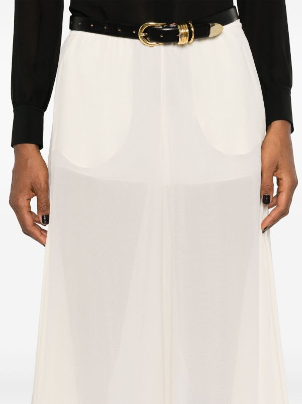 Chloé Neutral Wide-Leg Silk Trousers | Browns Wide-Leg Pants