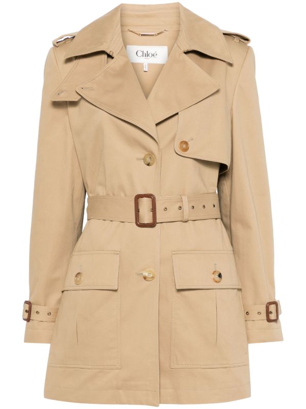 Chloé Neutrals Cotton Trench Coat | Browns Trench Coats & Raincoats