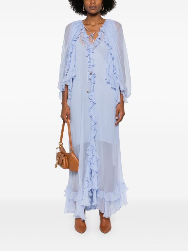 Chloé Sheer Ruffled Maxi Dress | Browns Day Dresses
