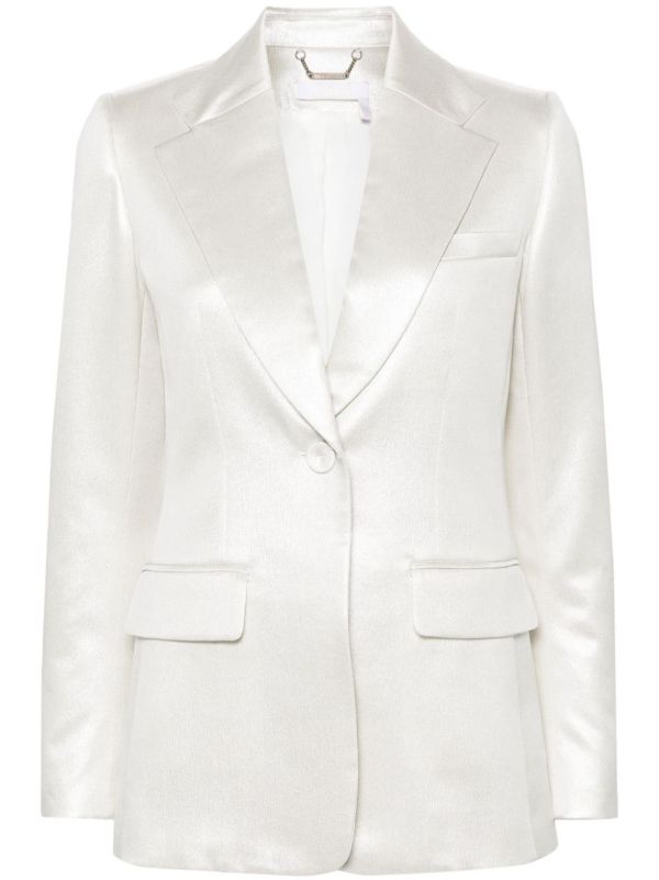 Chloé Silver-Tone Silk Lamé Blazer | Browns Blazers