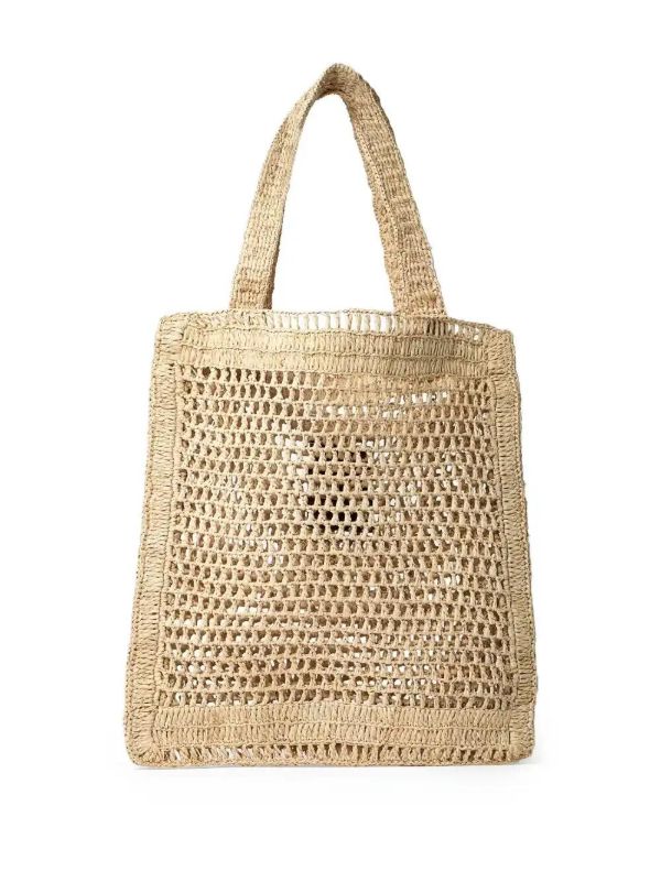 Chloé Summer Banana Logo-detail Raffia Tote Bag | Browns Tote Bags
