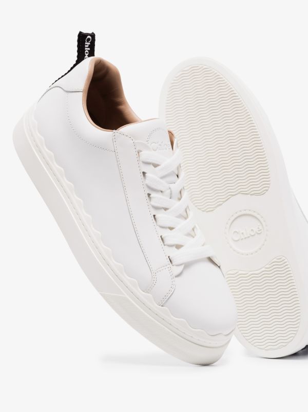 Chloé White Lauren Low Top Leather Sneakers | Browns Sneakers