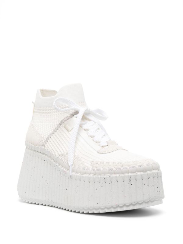 Chloé White Nama 80 Wedge Sneakers | Browns Sneakers