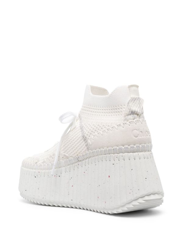 Chloé White Nama 80 Wedge Sneakers | Browns Sneakers