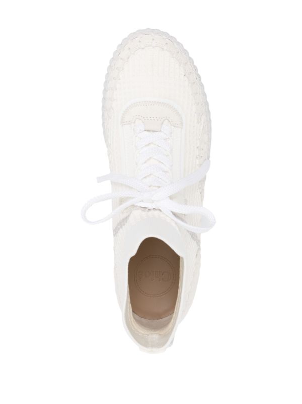 Chloé White Nama 80 Wedge Sneakers | Browns Sneakers