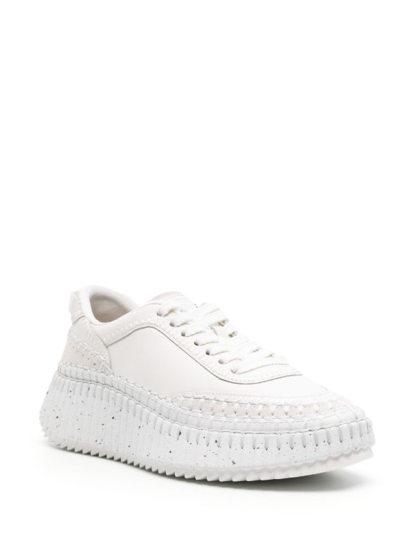 Chloé White Nama Whipstitch Sneakers | Browns Sneakers