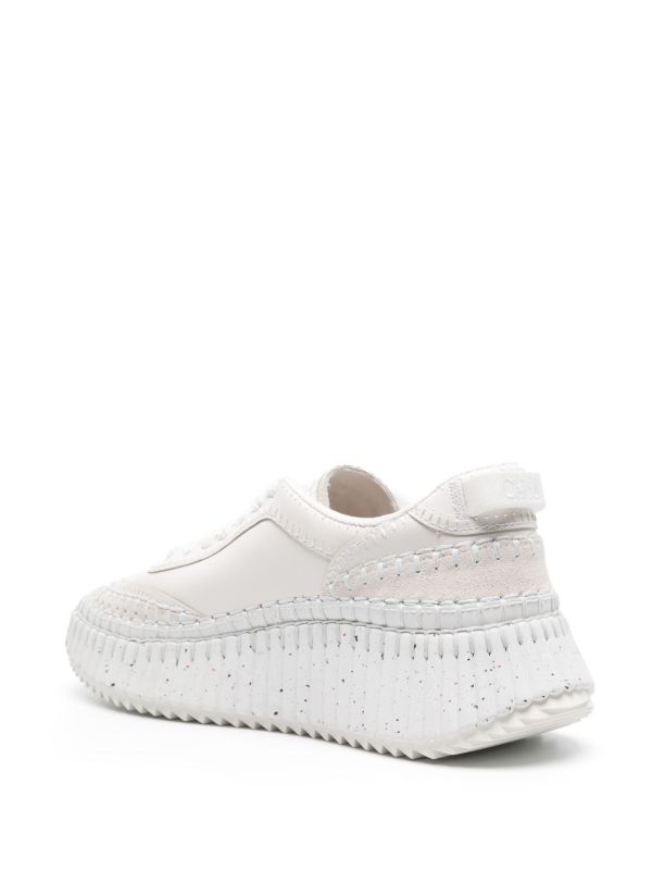 Chloé White Nama Whipstitch Sneakers | Browns Sneakers