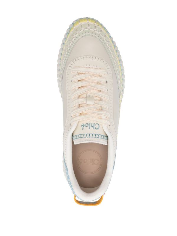 Chloé White Nama Whipstitch Sneakers | Browns Sneakers