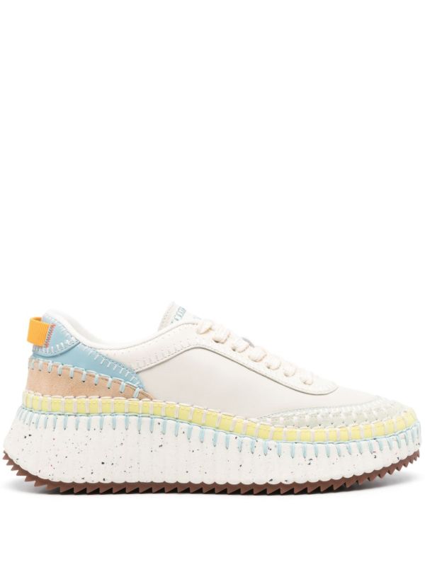 Chloé White Nama Whipstitch Sneakers | Browns Sneakers