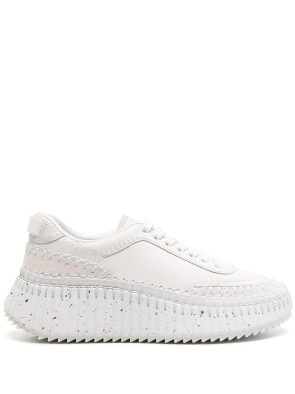 Chloé White Nama Whipstitch Sneakers | Browns Sneakers