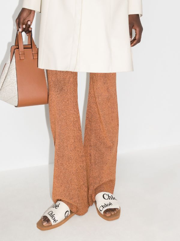 Chloé White Woody Logo Strap Sandals | Browns Sandals