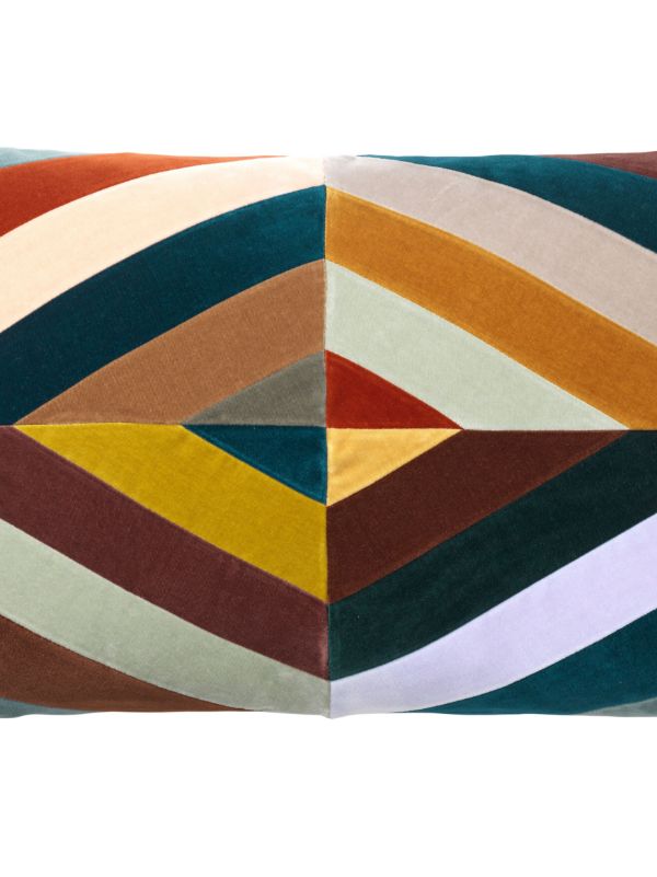 Christina Lundsteen Multicolour Liv Patchwork Velvet Cushion | Browns Cushions