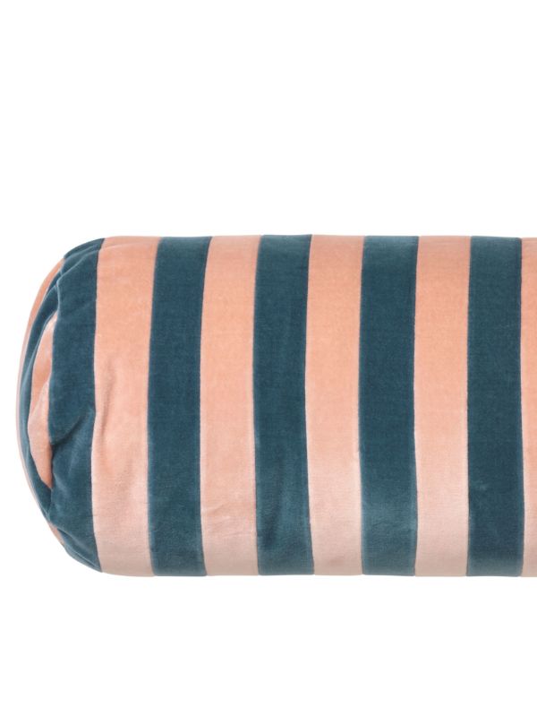 Christina Lundsteen Pink And Blue Striped Bolster Cushion | Browns Cushions