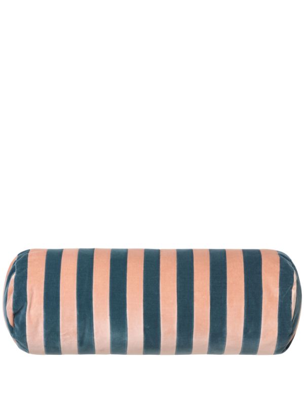 Christina Lundsteen Pink And Blue Striped Bolster Cushion | Browns Cushions