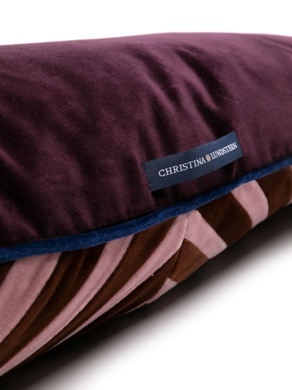 Christina Lundsteen Pink Lily Velvet Cushion | Browns Cushions