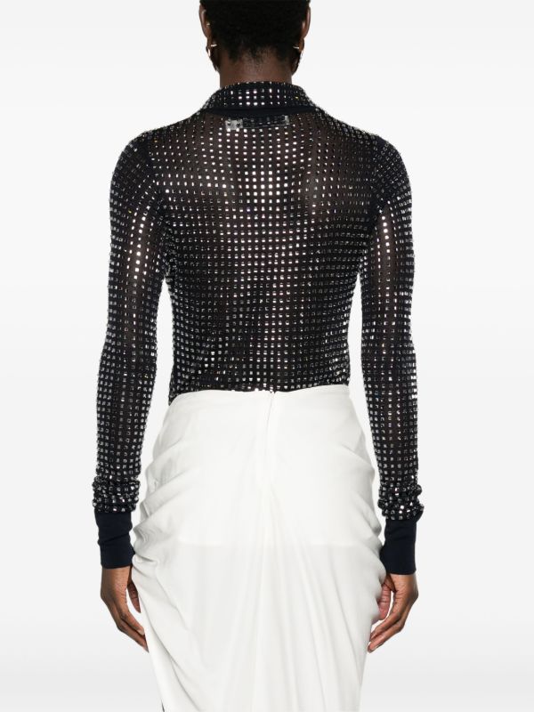 Christopher Esber Blue Cristalla Crystal-Embellished Body | Browns T-Shirts & Jersey Shirts