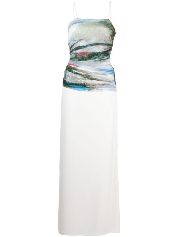 Christopher Esber Green Lucid Garden-Print Gown | Browns Evening Dresses