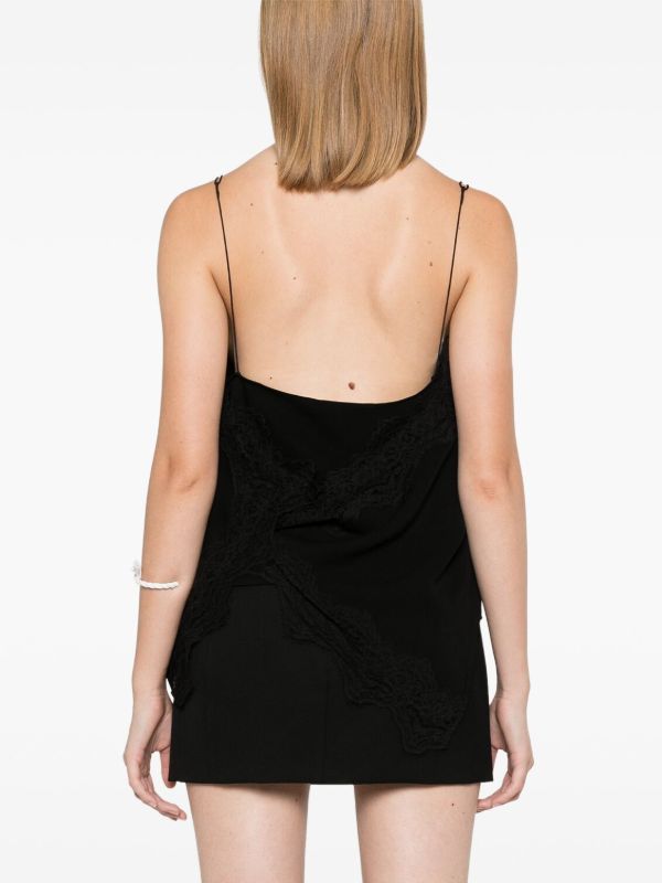 Christopher Esber Lace-Trim Silk Top | Browns Vests & Tank Tops