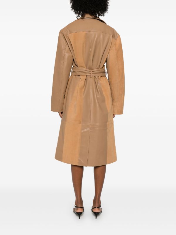 Christopher Esber Scuffed-leather Coat | Browns Single Breasted Coats