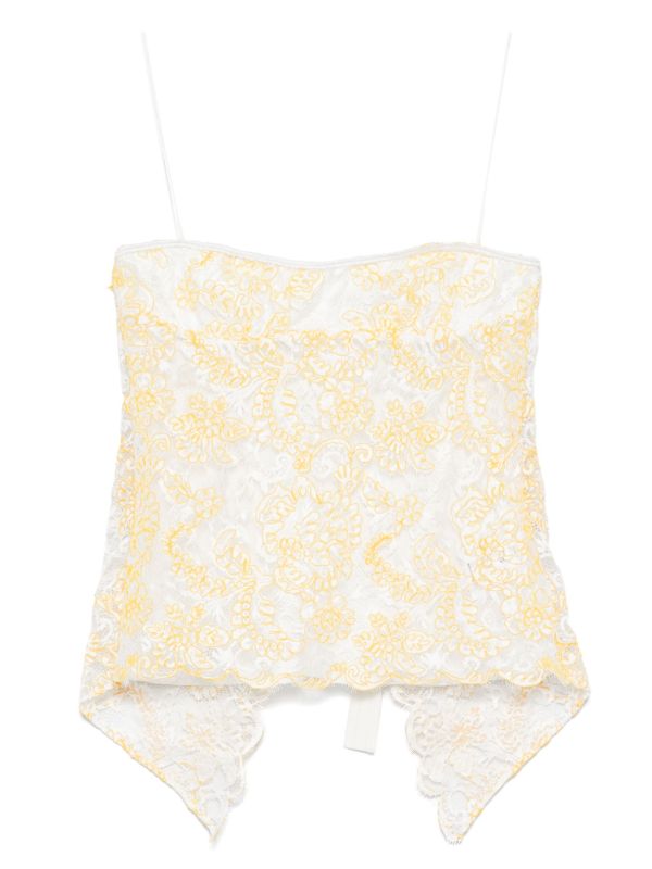 Christopher Esber Yellow Lace Camisole | Browns Camisoles & Corsets
