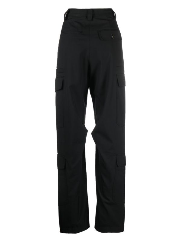 Christopher John Rogers Black Wide-Leg Crepe Cargo Trousers | Browns Cargo Trousers