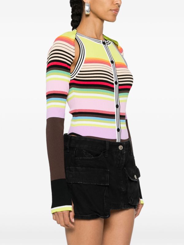 Christopher John Rogers Multicolour Striped Ribbed Bodysuit Set | Browns Knitted Tops