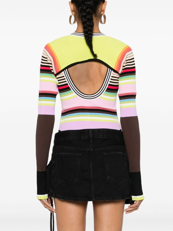 Christopher John Rogers Multicolour Striped Ribbed Bodysuit Set | Browns Knitted Tops