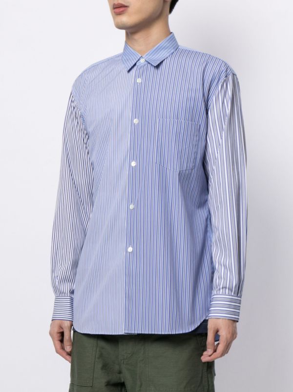 Comme Des Garçons Shirt Blue Striped Cotton Shirt | Browns Shirts
