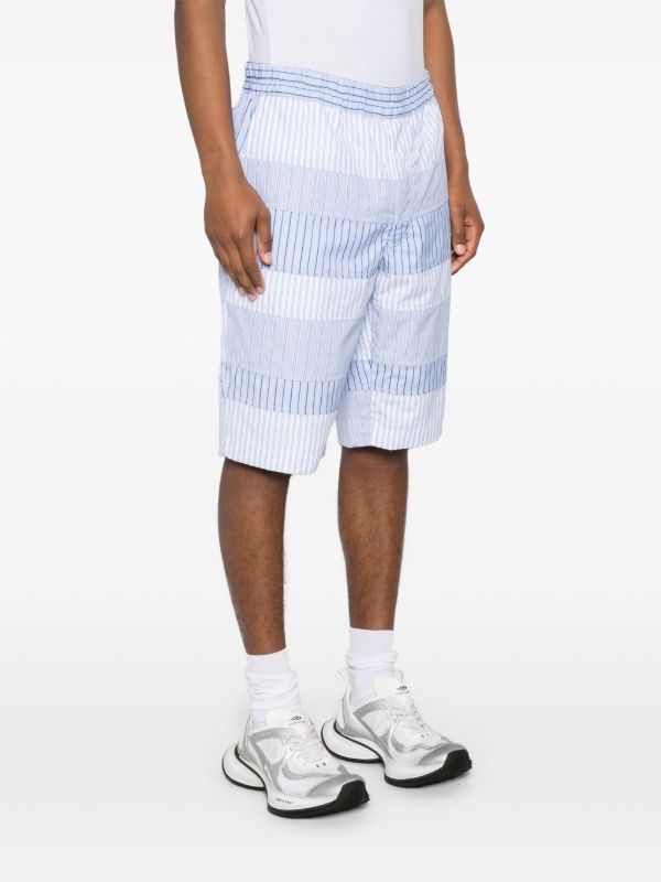 Comme Des Garçons Shirt Patchwork Striped Shorts | Browns Bermuda Shorts