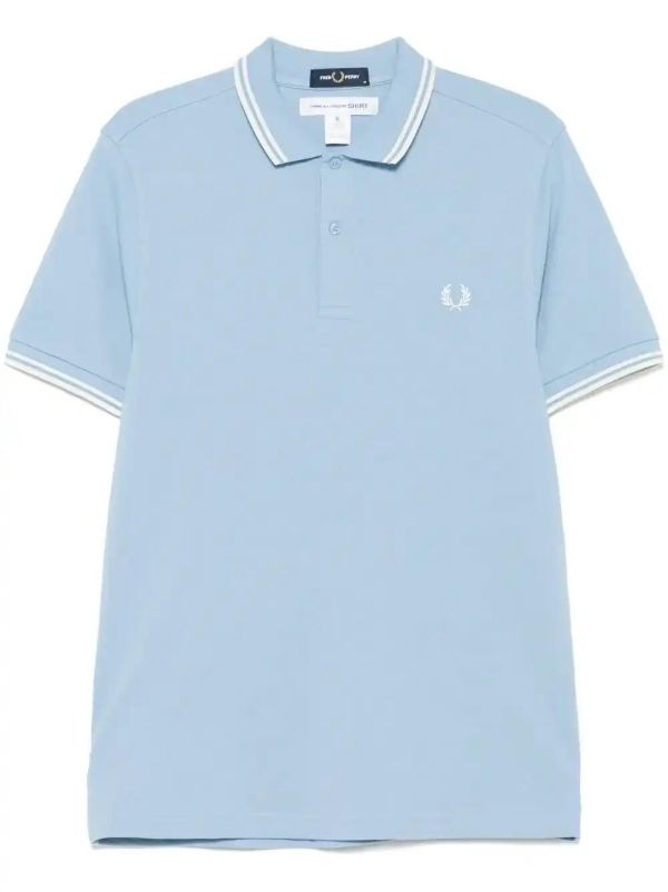 Comme Des Garçons Shirt x Fred Perry striped-trim polo shirt | Browns Polo Shirts