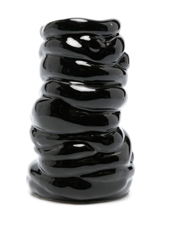 Completedworks Black Ridged Asymmetric Small Vase | Browns Vases