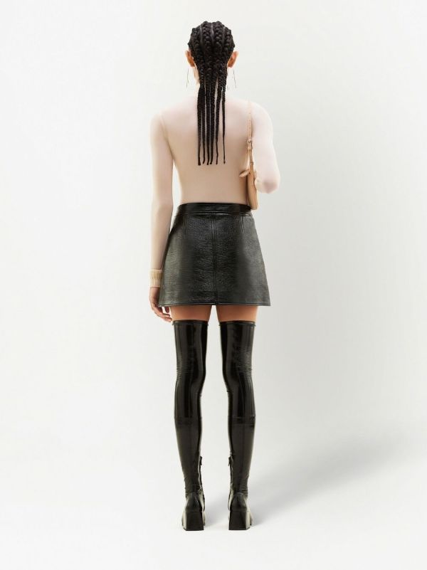 Courrèges Black Reedition Vinyl Mini Skirt | Browns Fitted Skirts