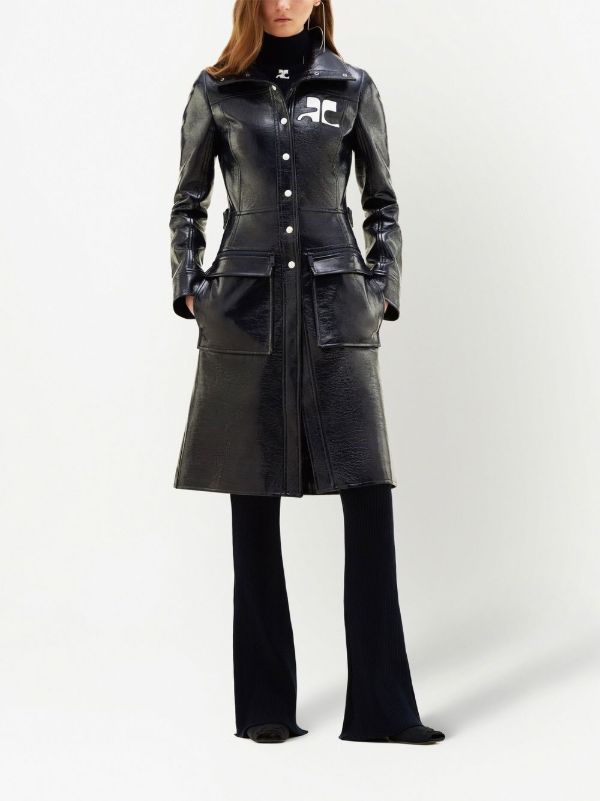Courrèges Black Reedition Vinyl Trench Coat | Browns Trench Coats & Raincoats