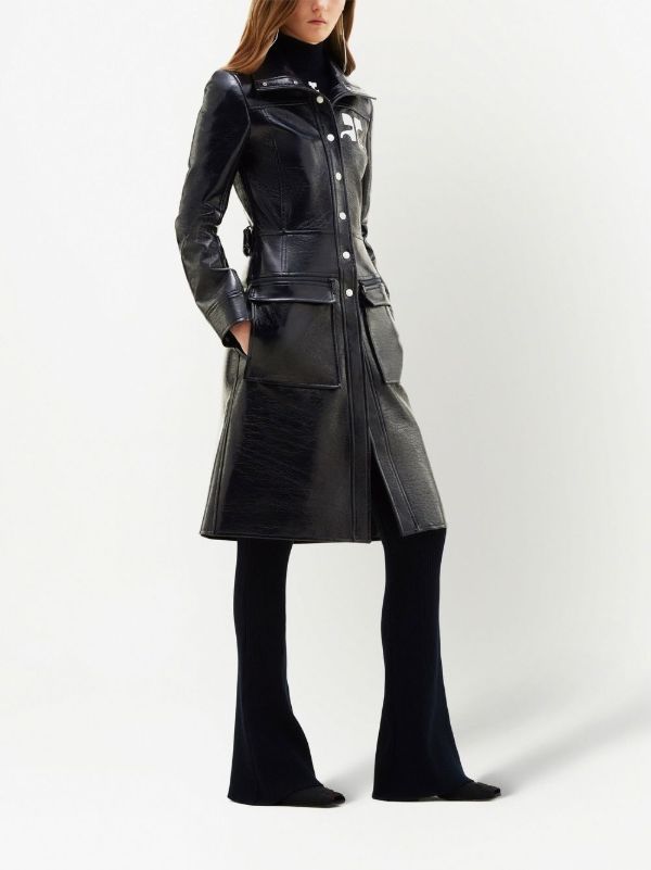 Courrèges Black Reedition Vinyl Trench Coat | Browns Trench Coats & Raincoats