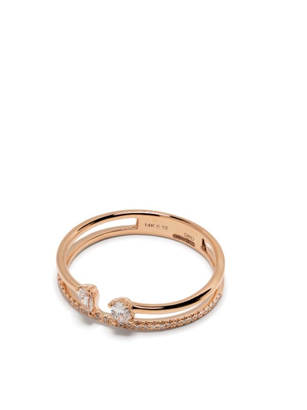 Dana Rebecca Designs 14K Rose Gold Alexa Jordyn Double Row Diamond Ring | Browns Fine Rings