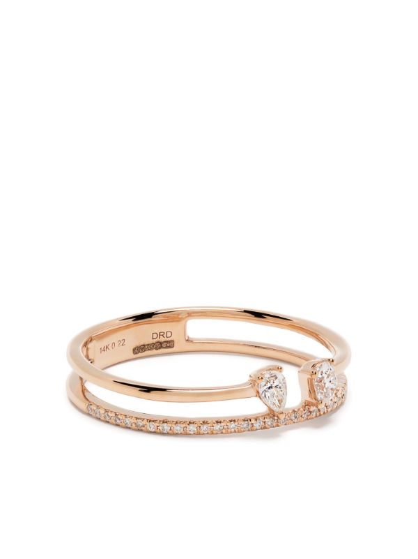 Dana Rebecca Designs 14K Rose Gold Alexa Jordyn Double Row Diamond Ring | Browns Fine Rings
