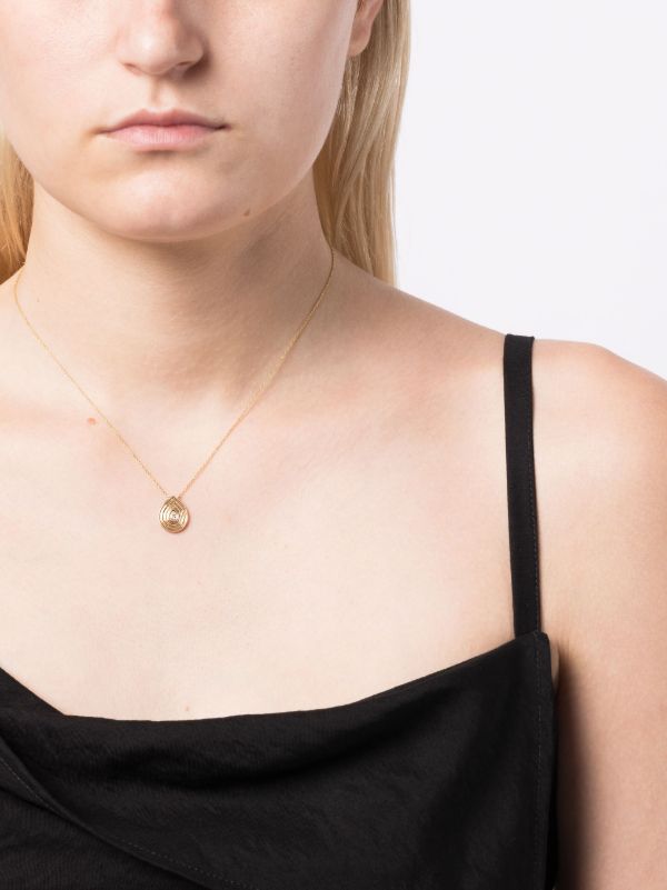 Dana Rebecca Designs 14K Yellow Gold Nana Bernice Groove Teardrop Pendant Necklace | Browns Fine Necklaces