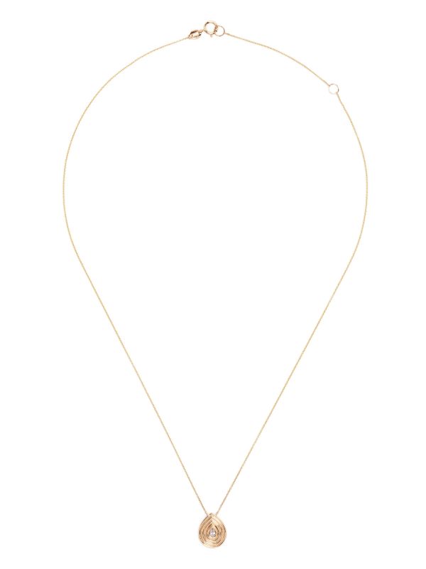Dana Rebecca Designs 14K Yellow Gold Nana Bernice Groove Teardrop Pendant Necklace | Browns Fine Necklaces