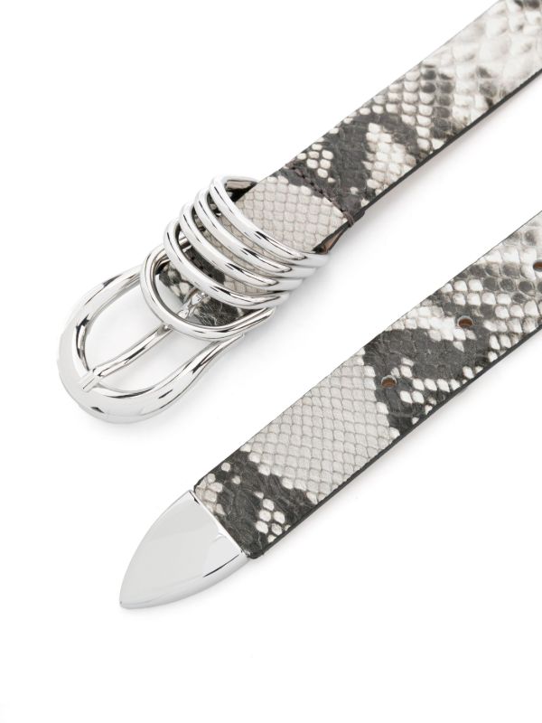 Déhanche Grey Hollyhock Snakeskin-Effect Belt | Browns Belts