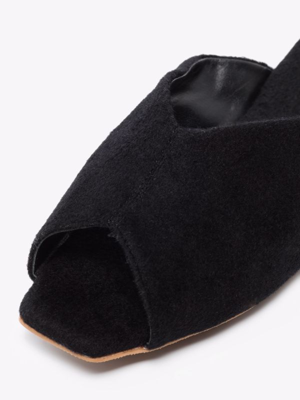 Deiji Studios Black The Wool Slide Slippers | Browns Slippers