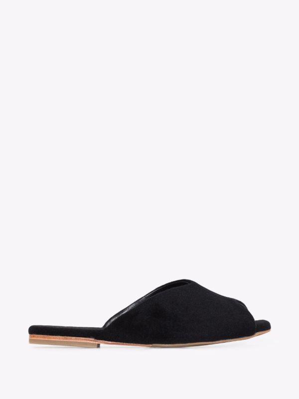Deiji Studios black The Wool slide slippers | Browns Slippers
