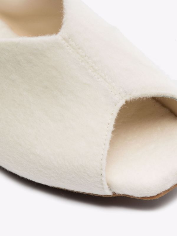 Deiji Studios Neutral Wool Slides | Browns Slippers