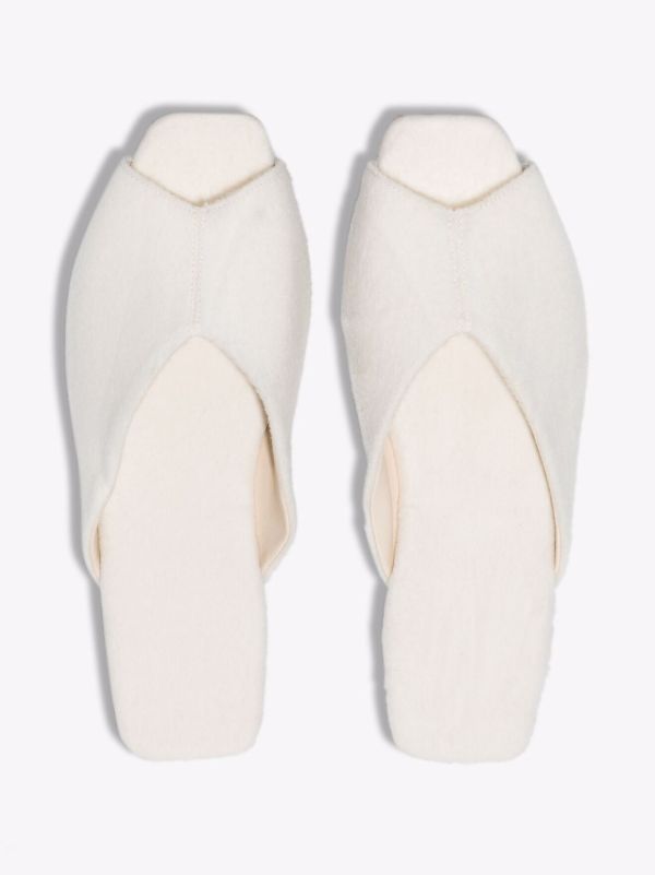 Deiji Studios Neutral Wool Slides | Browns Slippers