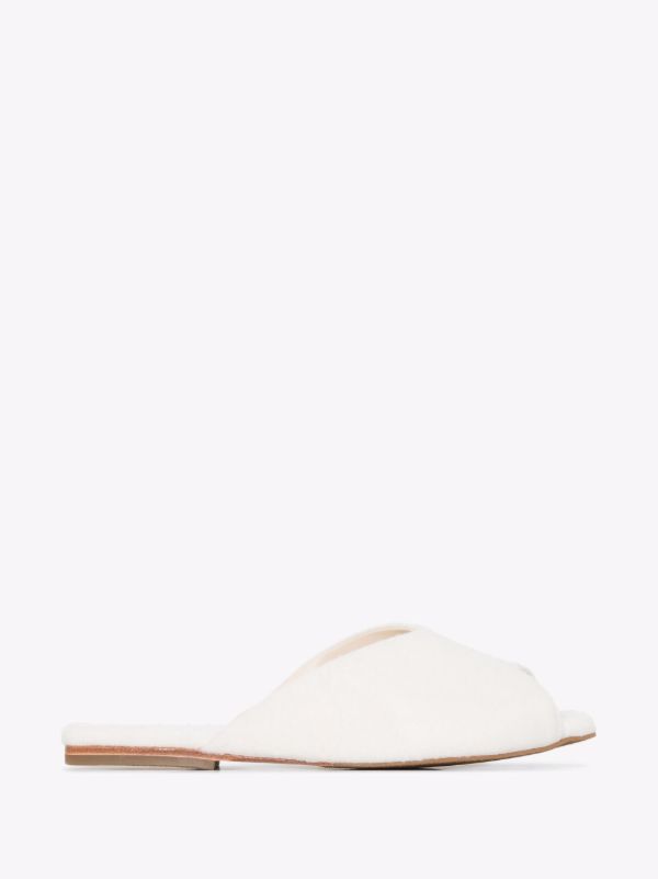 Deiji Studios neutral wool slides | Browns Slippers