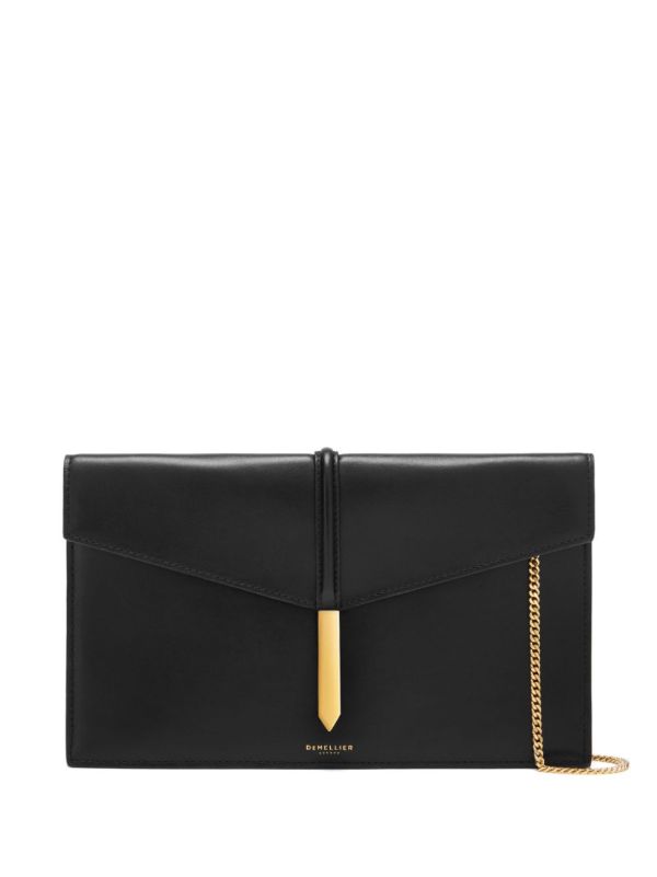 DeMellier black Tokyo leather clutch bag | Browns Clutch Bags