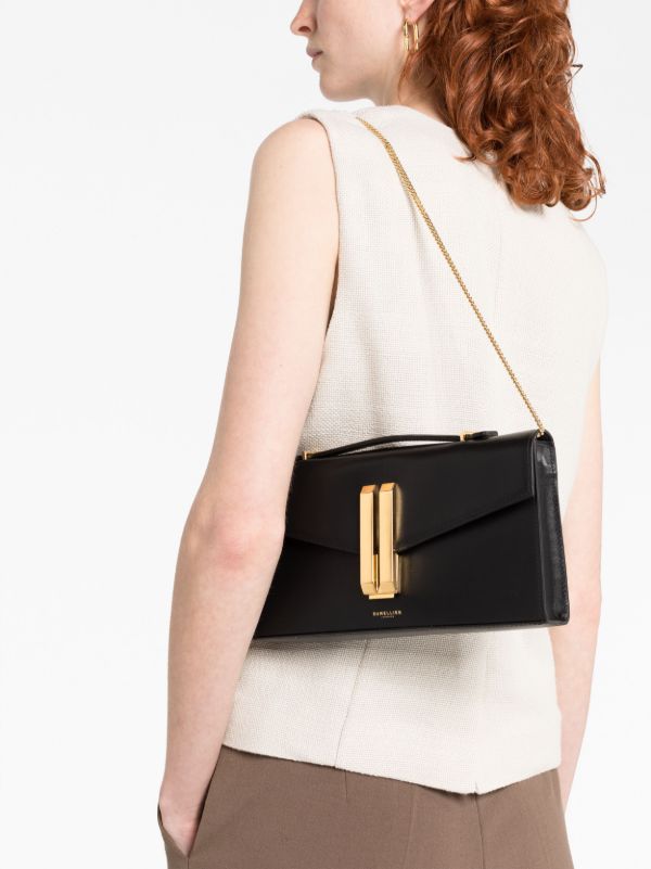 DeMellier Black Vancouver Leather Clutch Bag | Browns Clutch Bags
