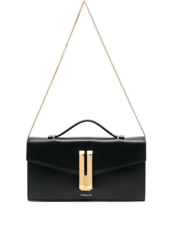 DeMellier Black Vancouver Leather Clutch Bag | Browns Clutch Bags