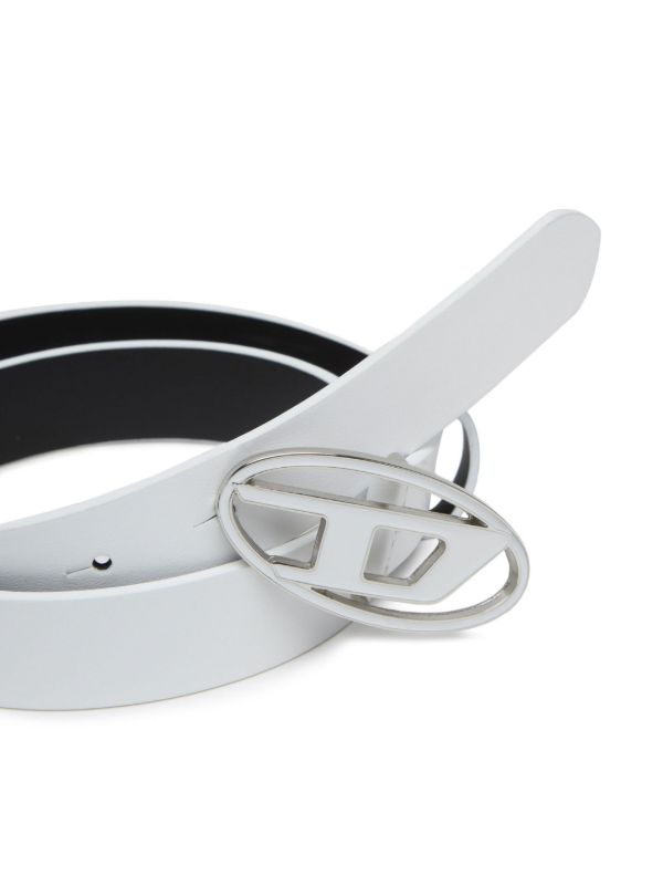 Diesel White Logo-Plaque Leather Belt | Browns Belts